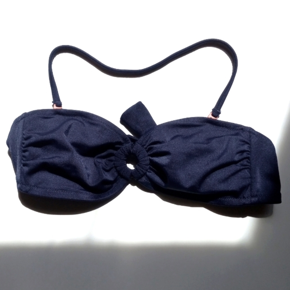J.CREW NAVY HALTER BIKINI TOP SIZE XS